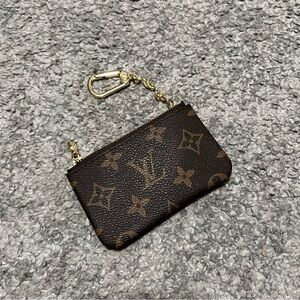 Louis Vuitton Brown Monogram Pouch with Gold Clasp